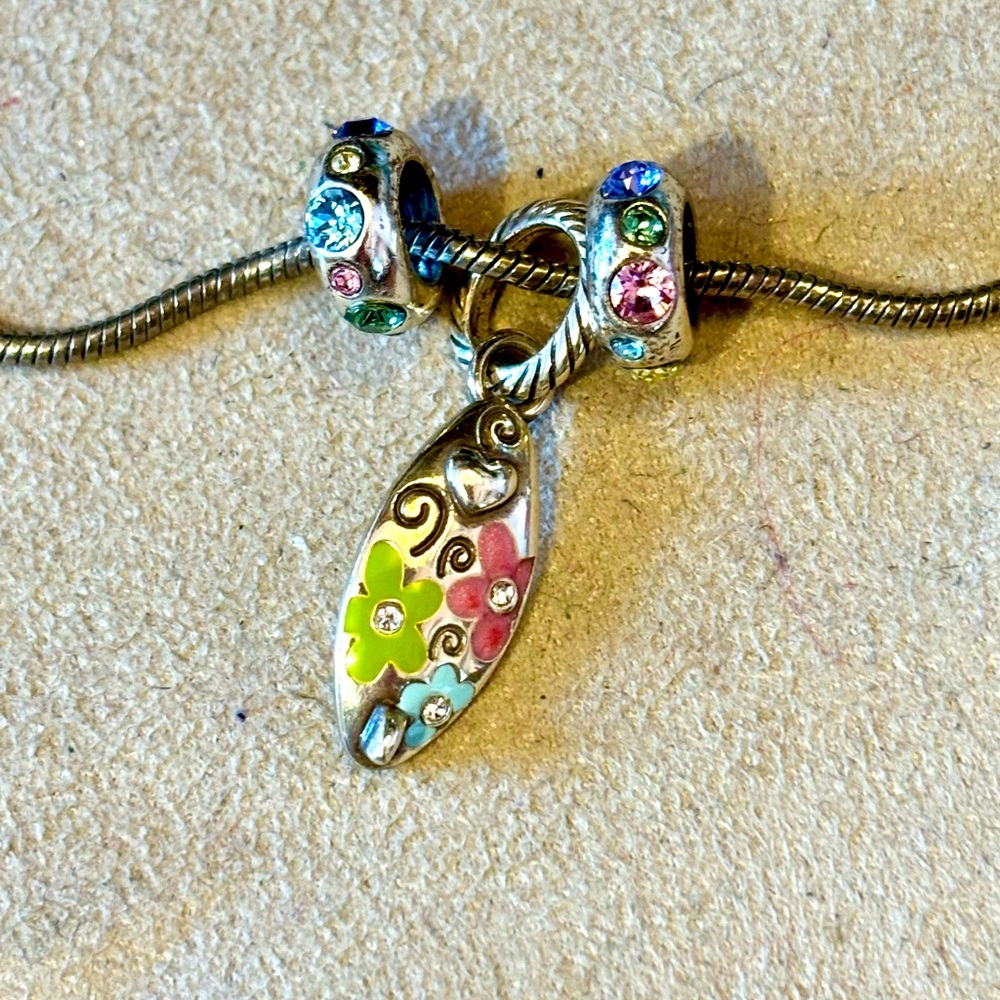 Brighton Mini Charm Heart necklace Fits mini & regular charms Silver Retired - Picture 7 of 9